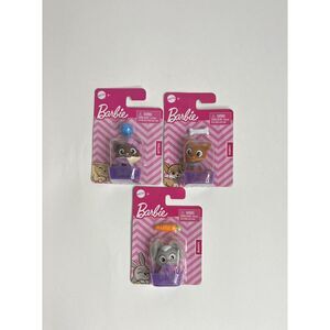 Barbie Pets in Baskets Play Set bunny puppy kitten With Toys Cake Toppers Mattel